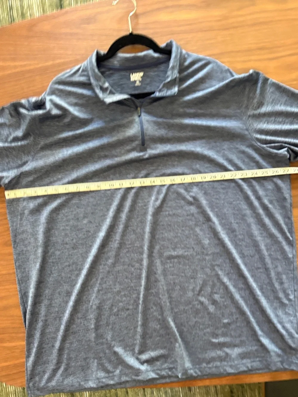 Lands' End Men's Heathered Slate Blue Half-Zip Pullover